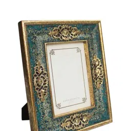 Karo Amrapali Blue & Gold Wooden Photoframe - Set of 1 image 2
