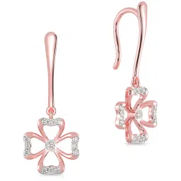 Malabar Gold and Diamonds BIS Hallmark 18k Rose Gold Diamond Drop Earrings image 3