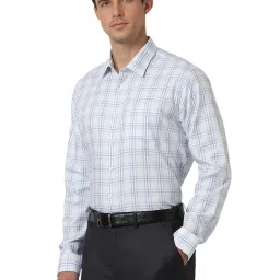 Van Heusen White Cotton Slim fit Checks Shirts image 3