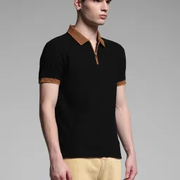 Jack & Jones Black Cotton Slim Fit Polo T-Shirt image 3