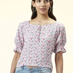 People by Pantaloons Pink Printed Top-image-25