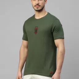 Royal Enfield MLG Dark Olive Regular Fit Logo Crew T-Shirt image 3