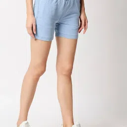 High Star Light Blue Cotton Slim Fit Shorts image 3