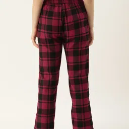 Kryptic Maroon & White Cotton Checks Lounge Pants (Pack Of 2) image 3