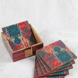 india circus by krsnaa mehta India Circus By Krshna Mehta Multi Printed Coasters with Stand image 3