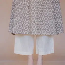 The Indian Ethnic Co Beige Cotton Straight Fit Pants-image-50