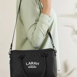 Larah by Borosil Black Opalware Geo Orange Container Set image 3