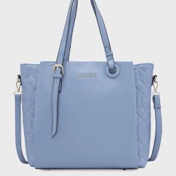 Caprese Blue Textured Medium Tote Handbag-picture-49