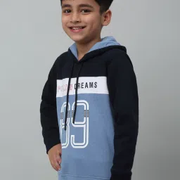 Cantabil Kids Blue & White Color Block Full Sleeves Sweatshirt image 3