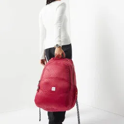 Wiki Back to School 5 Red Polyester Printed Backpack - 40 Ltrs image 3