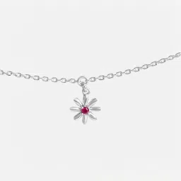 Mia by Tanishq Petite Daisy Silver Anklet for Women image 3
