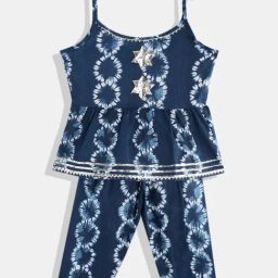 READIPRINT FASHIONS Kids Dark Blue Printed Kurta with Pyjamas-picture-11