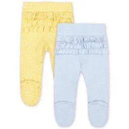 Mothercare Kids Yellow & Blue Printed Leggings (Pack Of 2)-image-31