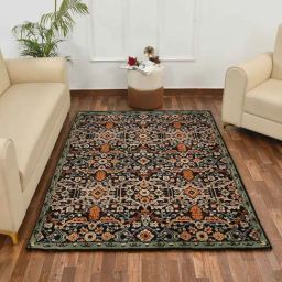 Presto Black & Gold Polyester Traditional Carpet-picture-21