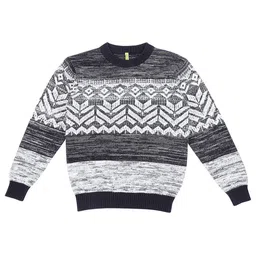 Gini and Jony Boys Fair Isle Printed Pullover image 1