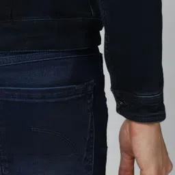 Van Heusen Navy Cotton Slim Fit Denim Jacket image 4