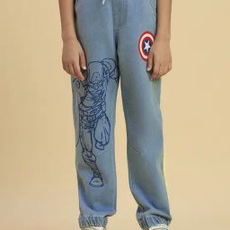 kidsville Boysville Captain America Printed Regular Fit Joggers For Boys-picture-36