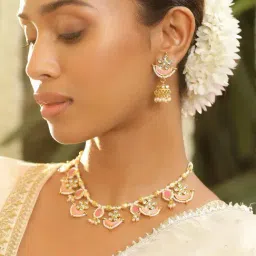 Rubans Gold-Tone Plated Pink Set for Women-image-66
