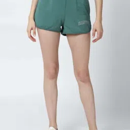 Forever 21 Green Cotton Mid Rise Shorts-picture-40