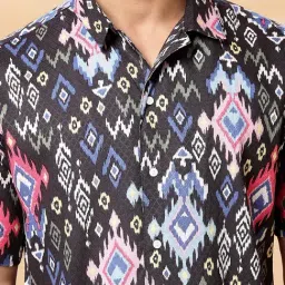 Rigo Black Rayon Regular Fit Printed Shirts image 5