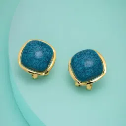 Kushal's Fashion Jewellery Aqua Gold Polished Trendy Earrings for Women-image-13