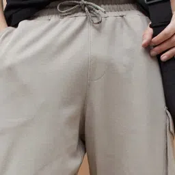 Smileyworld Beige Cotton Relaxed Fit Joggers image 5