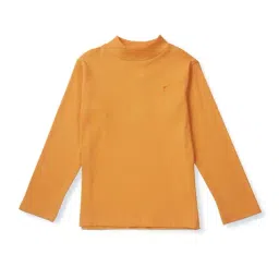 Palm Tree Kids Orange Cotton Regular Fit Full Sleeves Skivvy-image-34
