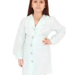 Cutecumber Kids Aqua Blue Solid Full Sleeves Shirt Dress-picture-15