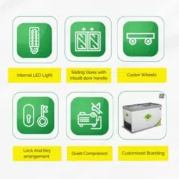 WESTERN Glass Top Deep Freezer 422 L Slid Door Non-Convertible, F450GL25 image 2