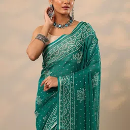 Libas Ethnic Motifs Printed Pure Chiffon Saree image 2