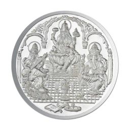 Sri Jagdamba Pearls Saraswathi Ganesh & Lakshmi 999 Silver 50gm Silver Coin-picture-17