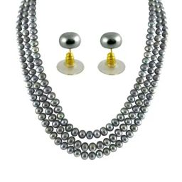 Sri Jagdamba Pearls Golden & Silver Alloy Necklace Set-picture-16