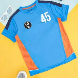 Pantaloons Junior Kids Blue & Orange Printed T-Shirt-image-25