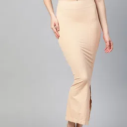 Inddus Women Beige Solid High Compressed Seamless Saree Shapewear-picture-10