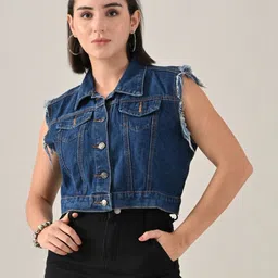 ANNY Women Lightweight Crop Denim Jacket-picture-23