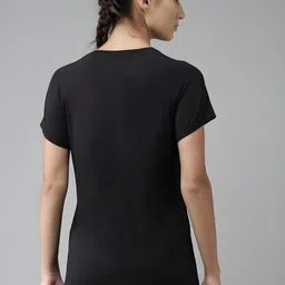 DressBerry Women Black Polyester Printed Tshirts image 3