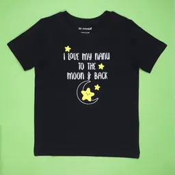 Be Awara Half Sleeves I Love My Nanu Text Printed Tee - Black-picture-28