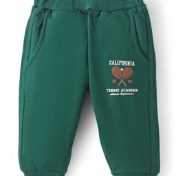 Zero Knit Full Length Text Printed Fleece & Woollen Bottom - Green-picture-13