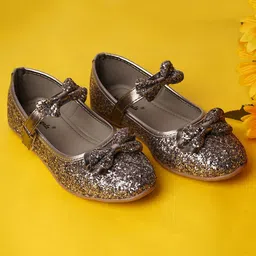 boyz n galz Bow Detailed Shimmered Mary Jane Ballerinas - Silver-picture-28