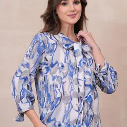 OH MI DIOS Women Straight Abstract Printed Casual Top image 5