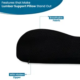 Sleepsia Memory Foam Mini Contour Travel Pillow with Removable Cover, Pillow for Lower Back Pain, Pain Relief Pillow, Pillow for Car, Chair, Office Chair image 2