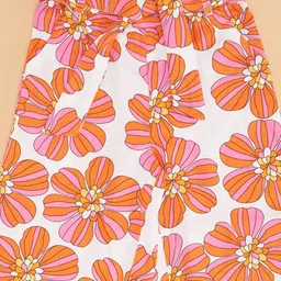 Pantaloons Junior Rayon Floral Printed Flared Pant - Orange image 3