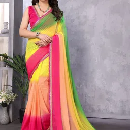 HERE&NOW Multi Printed Poly Georgette Sarees-picture-22