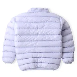 Little Kangaroos Full Sleeves Padded & Hooded Jacket with Pocket Solid Colour - Lilac image 3