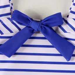 Mark & Mia Sleeveless Frock Swimsuit With Stripes - Blue image 3