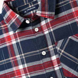Pine Kids Cotton Woven Full Sleeves Checks Shirt - Red image 4