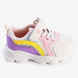 Cute Walk by Babyhug Velcro Closure Colour Block Casual Shoes With Lace Detailing - Pink image 4