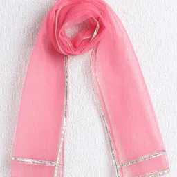 The Magic Wand Woven Sleeveless Floral Printed & Gota Lace Embellished Lehenga Choli With Dupatta Set - Yellow image 5