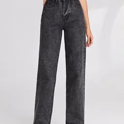 Women Regular High Rise Black Jeans-image-34