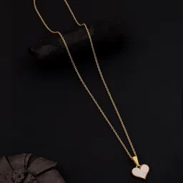 SZN Set Of 2 Gold-Plated Artificial Beaded Heart Shaped Pendants With Chains image 2